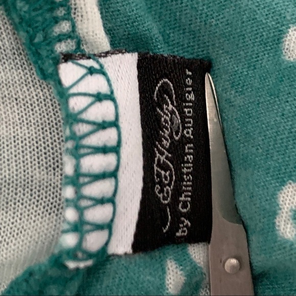 New-ed Hardy Black Rose Of Death Rhinestones BurnOut Sheer ShortSleeve Tee Shirt - Picture 13 of 13